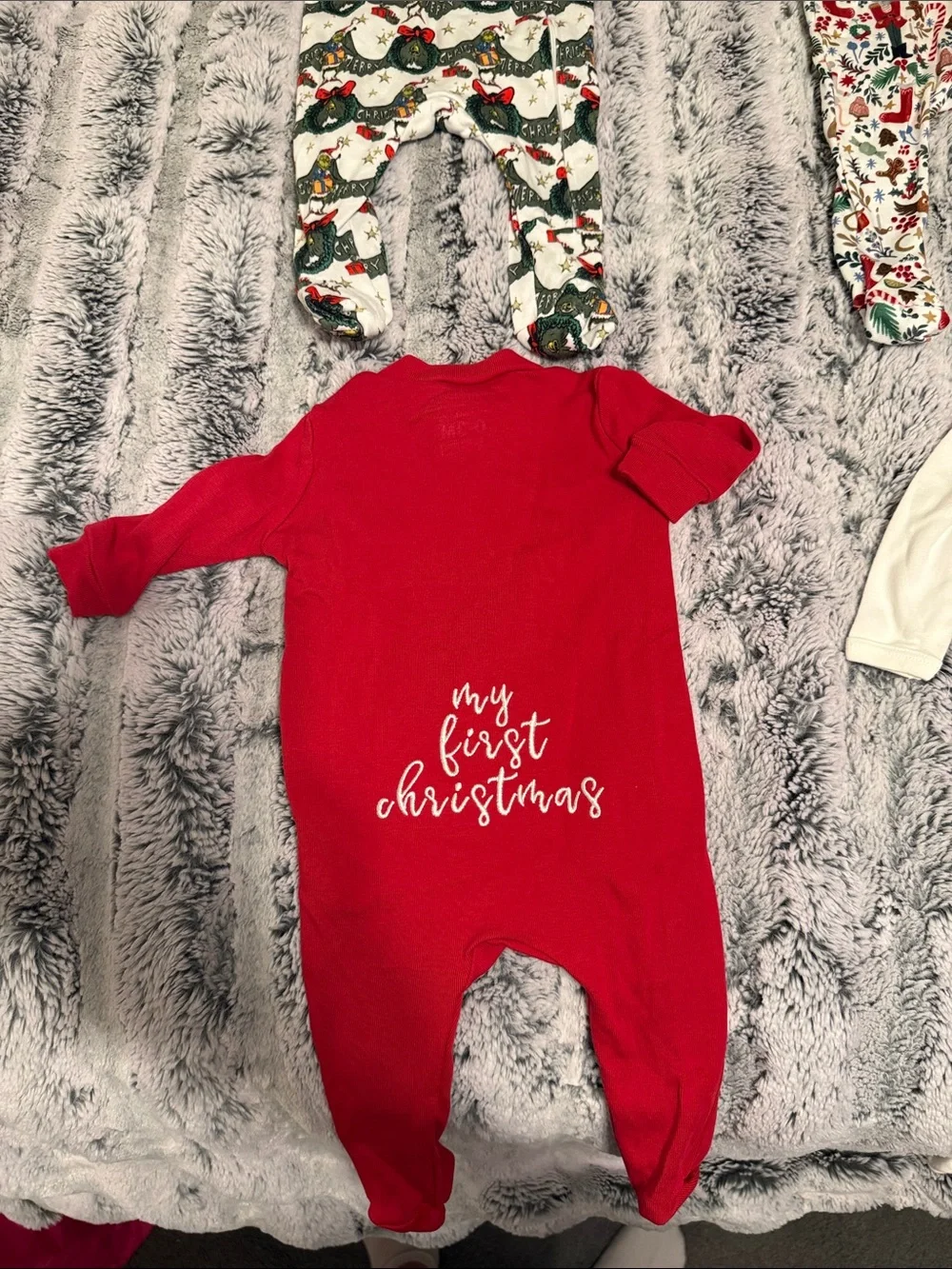 Pottery Barn Kids Christmas Zip Sleepers Bundle Set of 4 0-3M - Grinch!